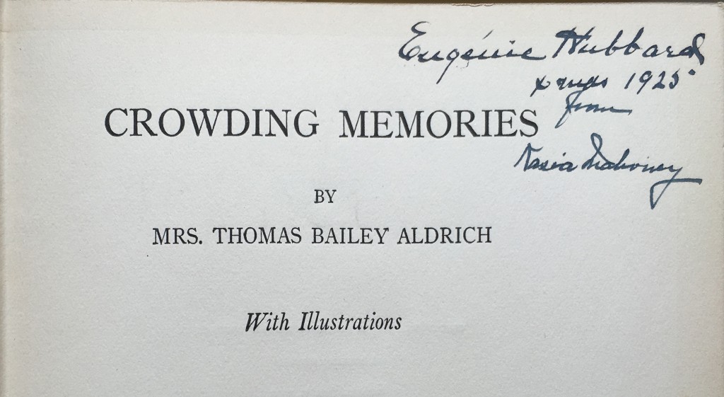 The owner's signature — in a different hand from the note — on the title page gives us Hubbard's first name and the date of the gift.